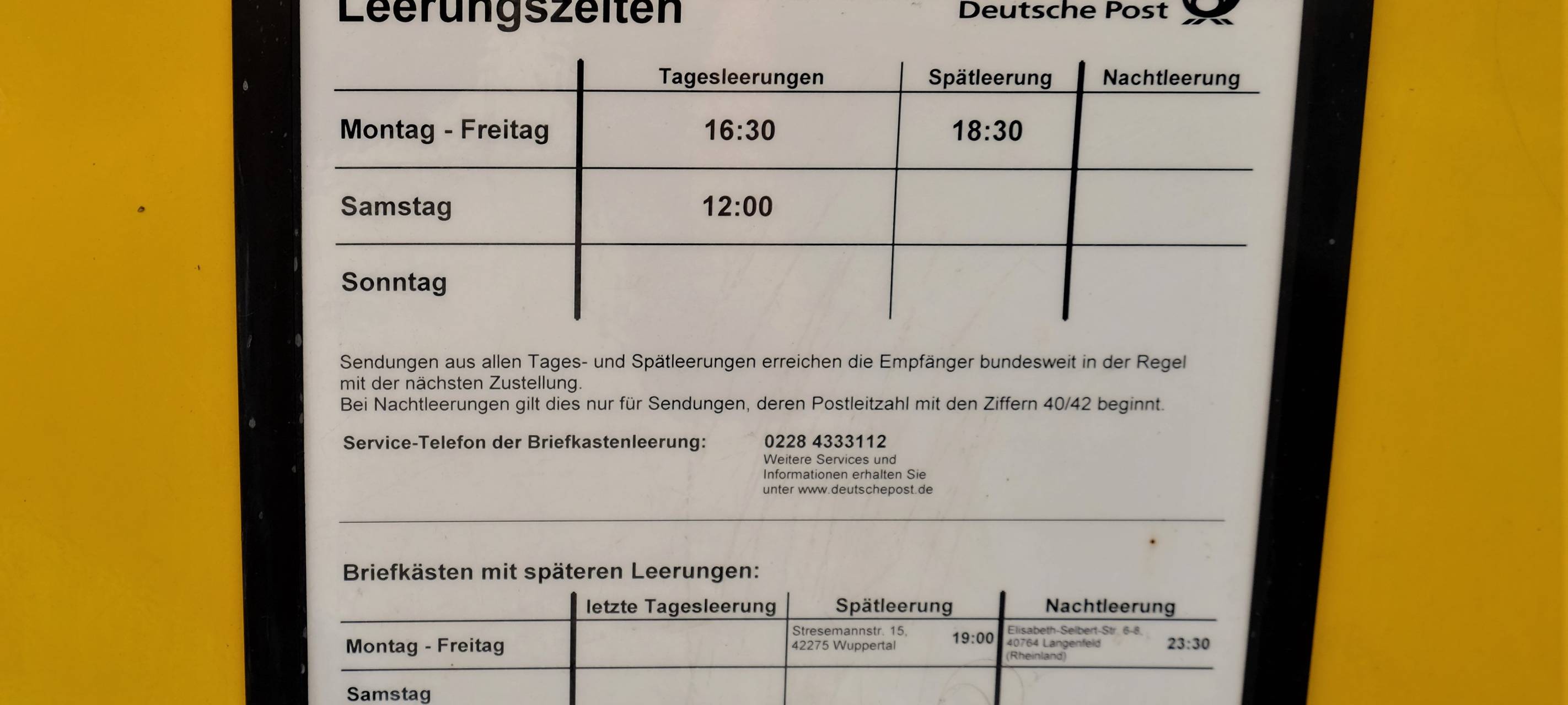Postfilialen ab Mittag zu