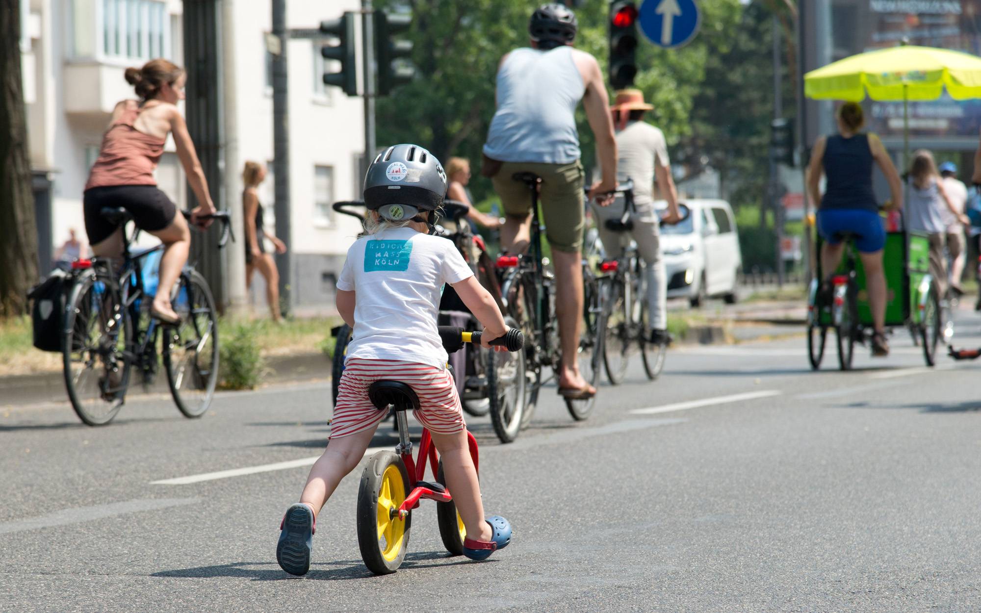 Fahrraddemo auf der B7
