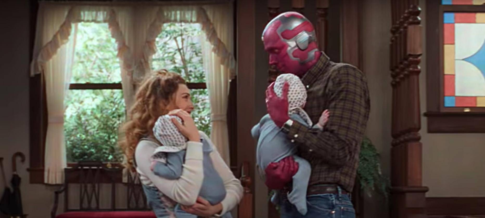 Wanda und Vision mit den Zwillingen