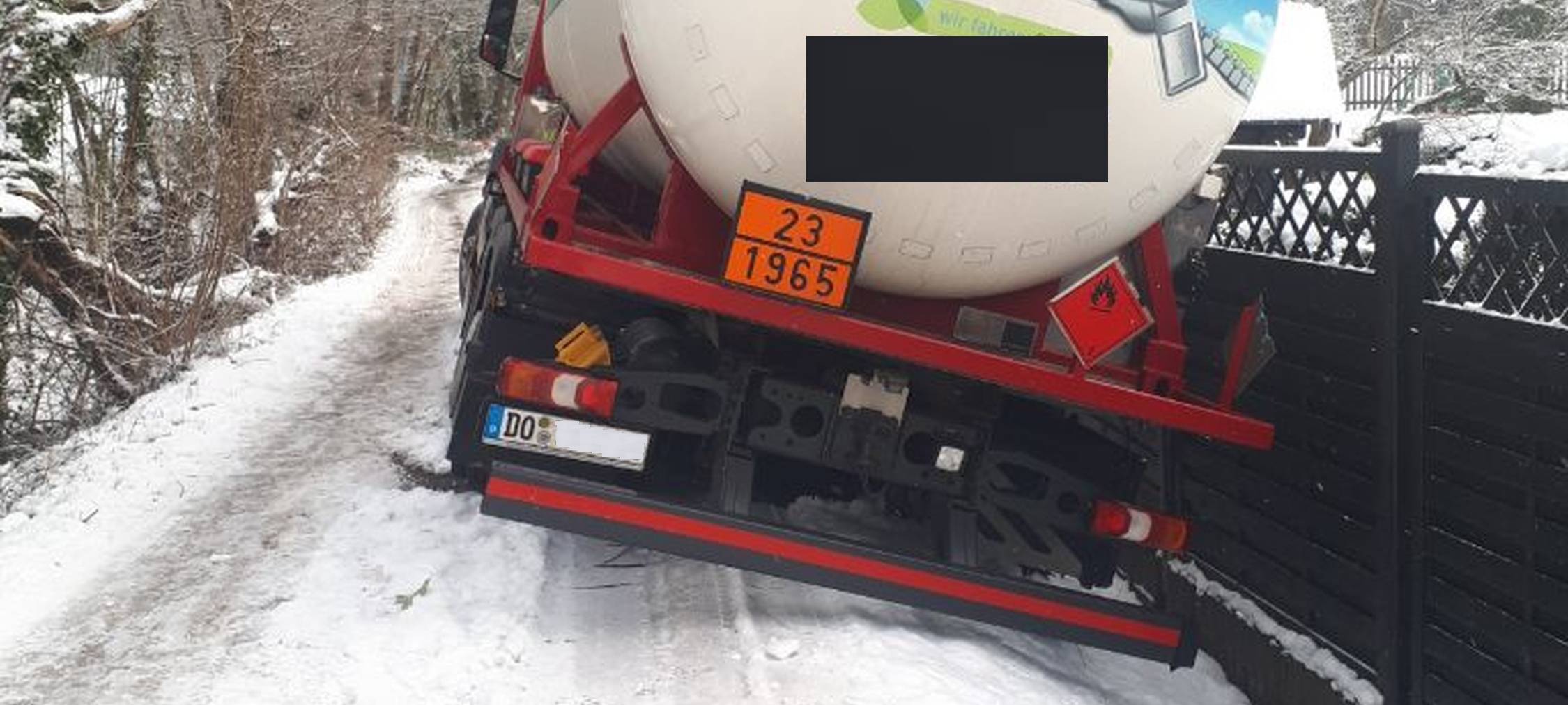 Gefahrguteinsatz im Schnee