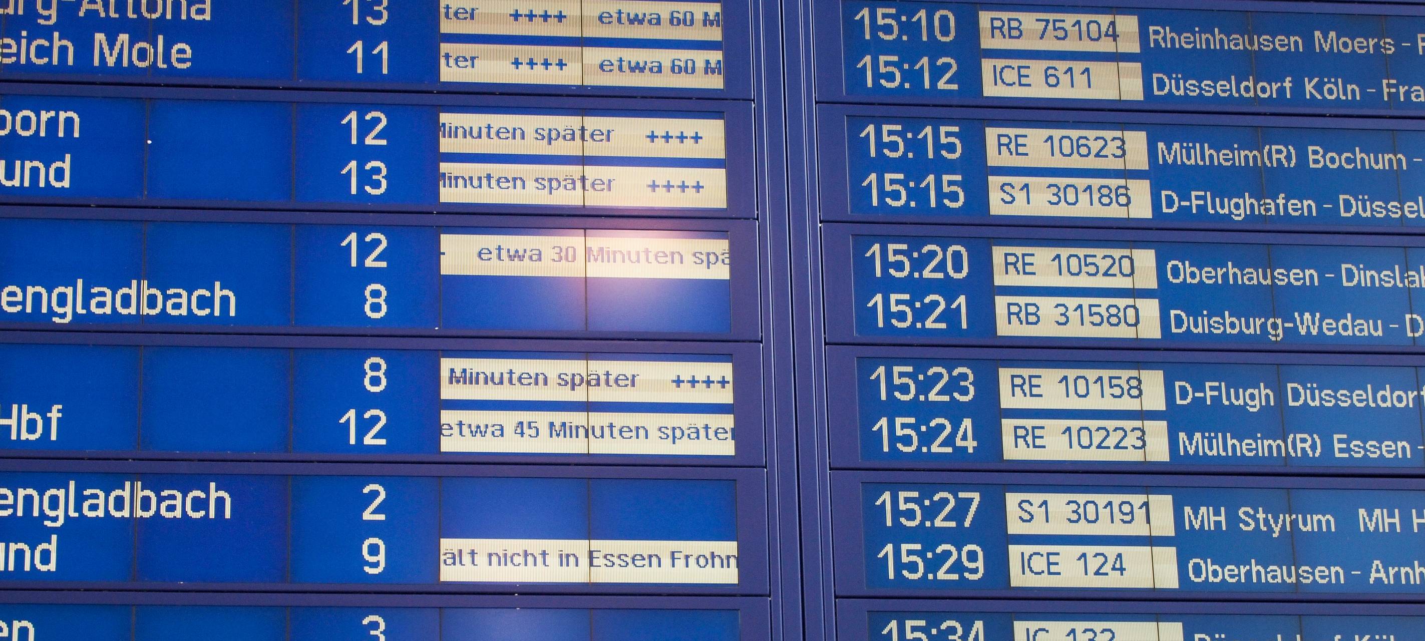 Viele Züge zu spät