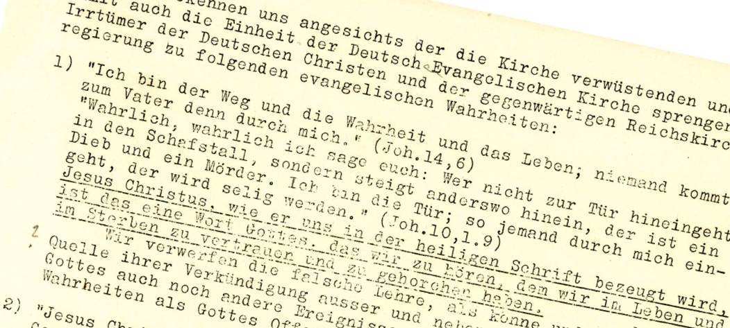 Jubiläum der Barmer Theologischen Erklärung