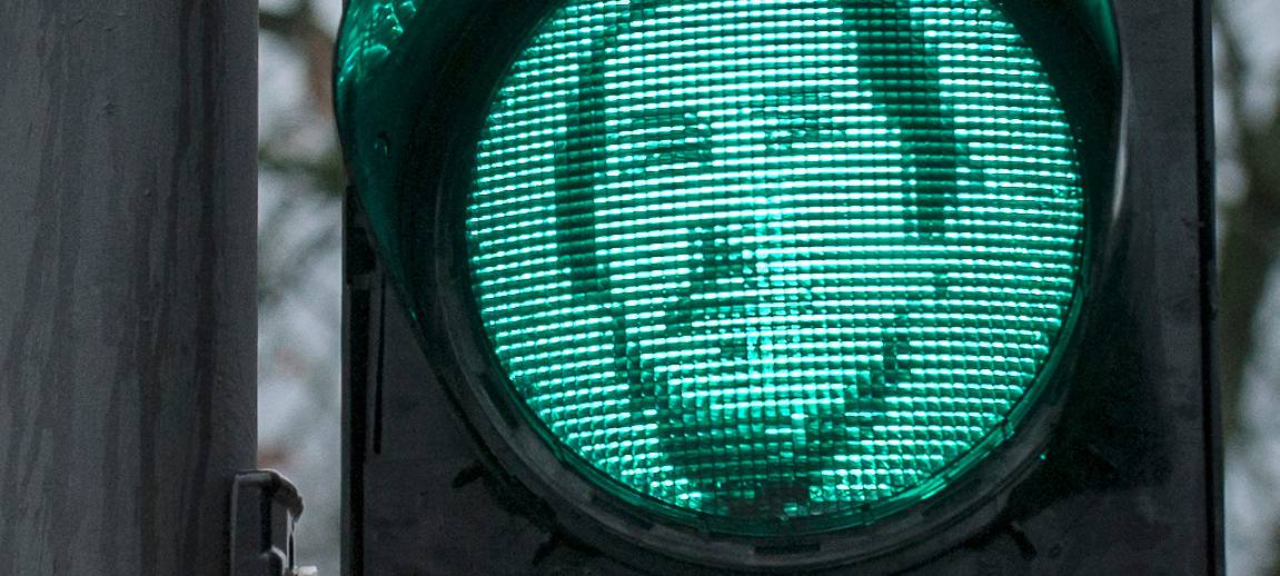 Engels-Ampeln in Betrieb