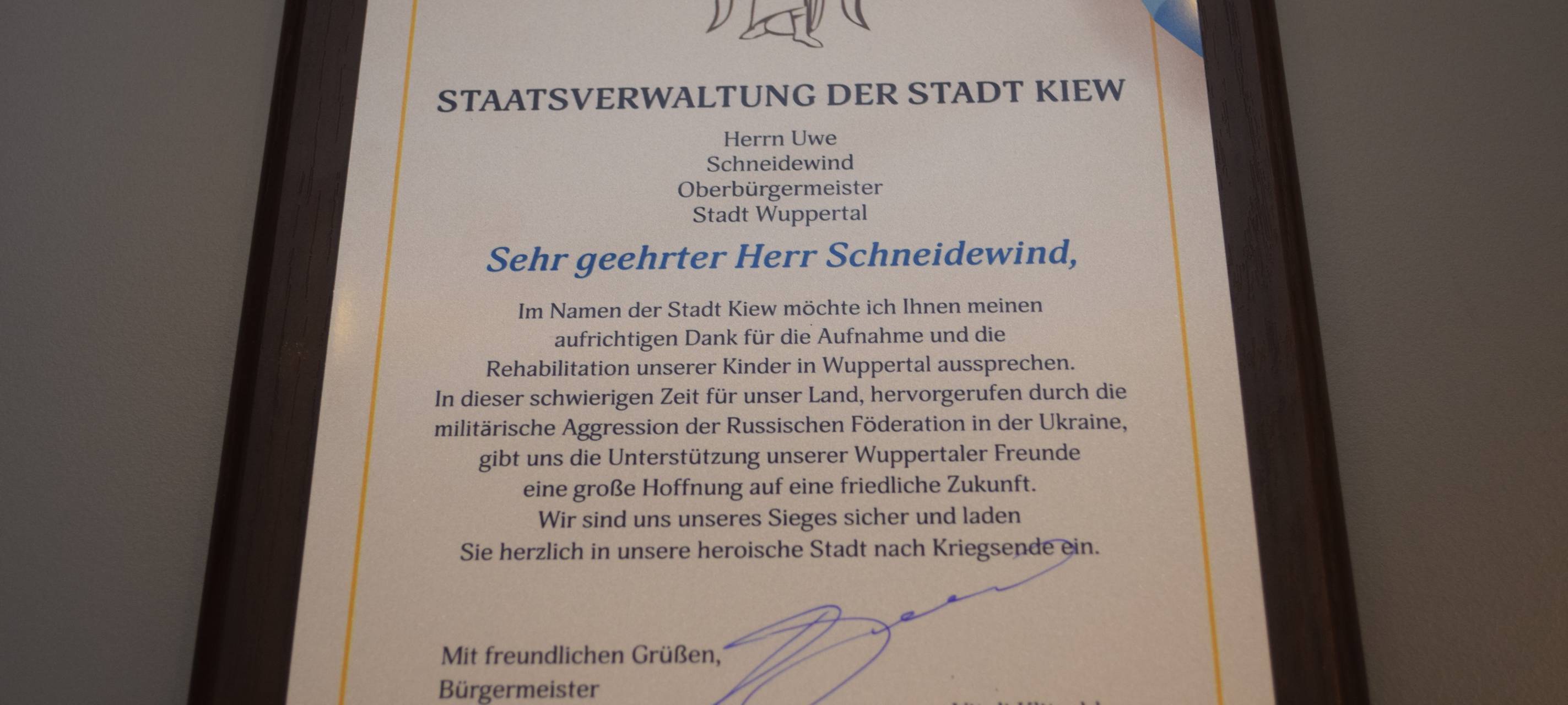 Klitschko bedankt sich für Aufnahme von Kindern