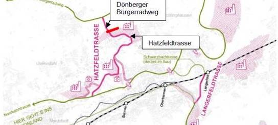 Radweg von der Nordbahntrasse zum Dönberg