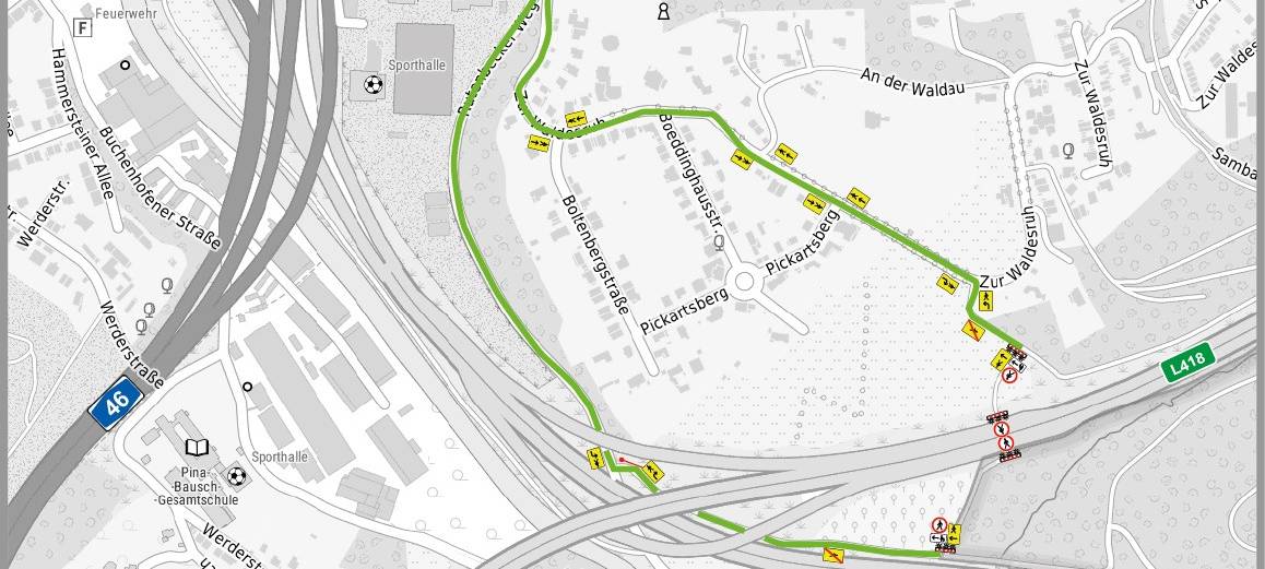 Fußgängerbrücke Pickartsberg gesperrt
