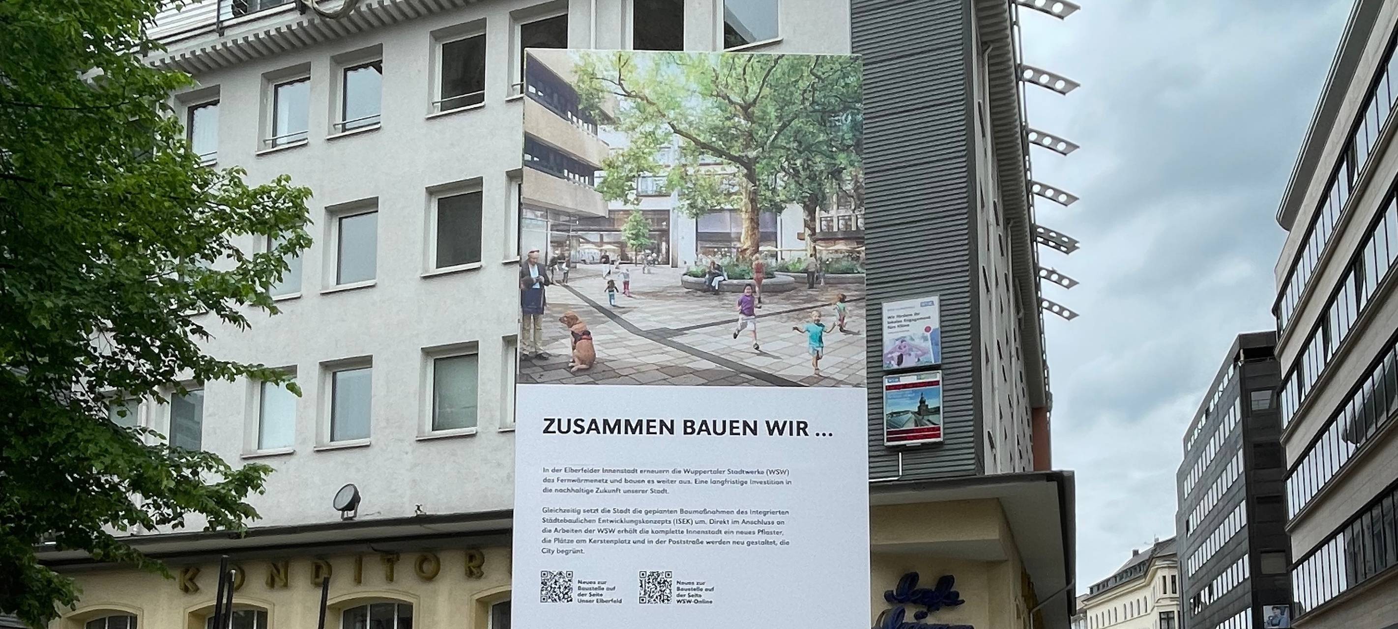 Dicke Betonfüße in der Fußgängerzone