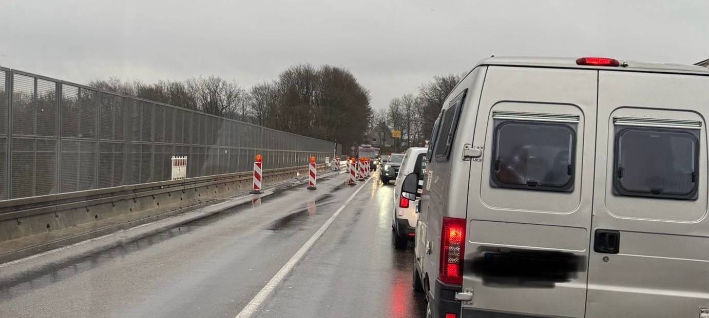Baustellenampeln an der Blombachtalbrücke