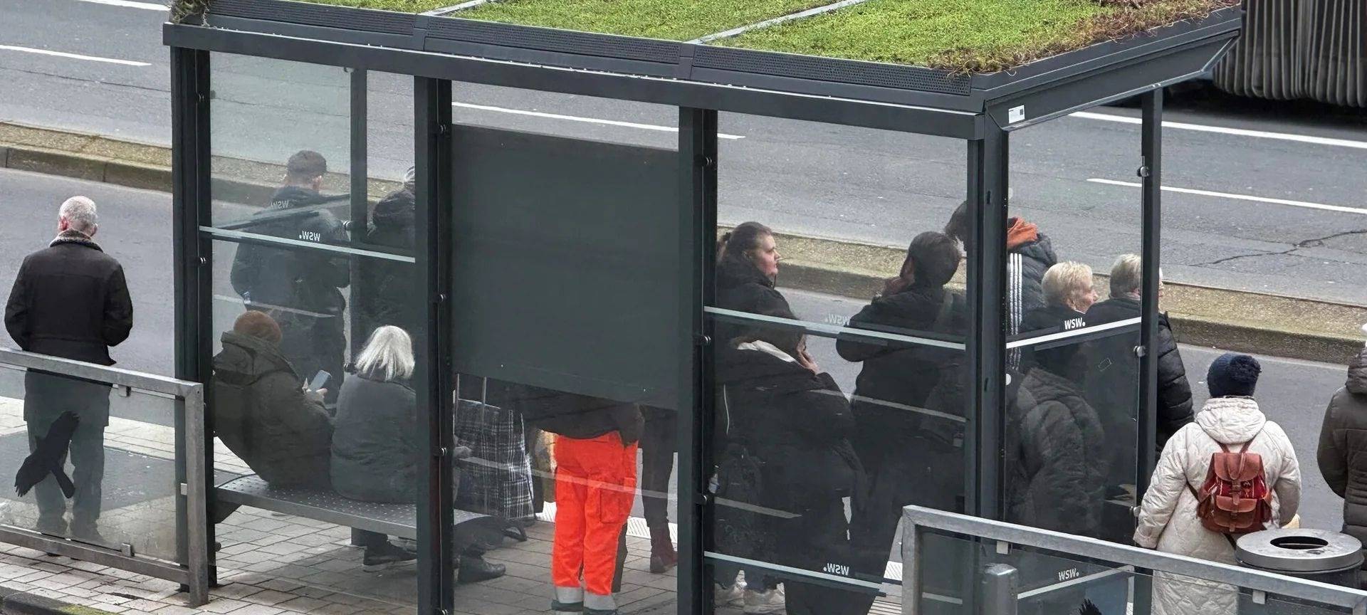 Grüne Dächer an Bushaltestellen