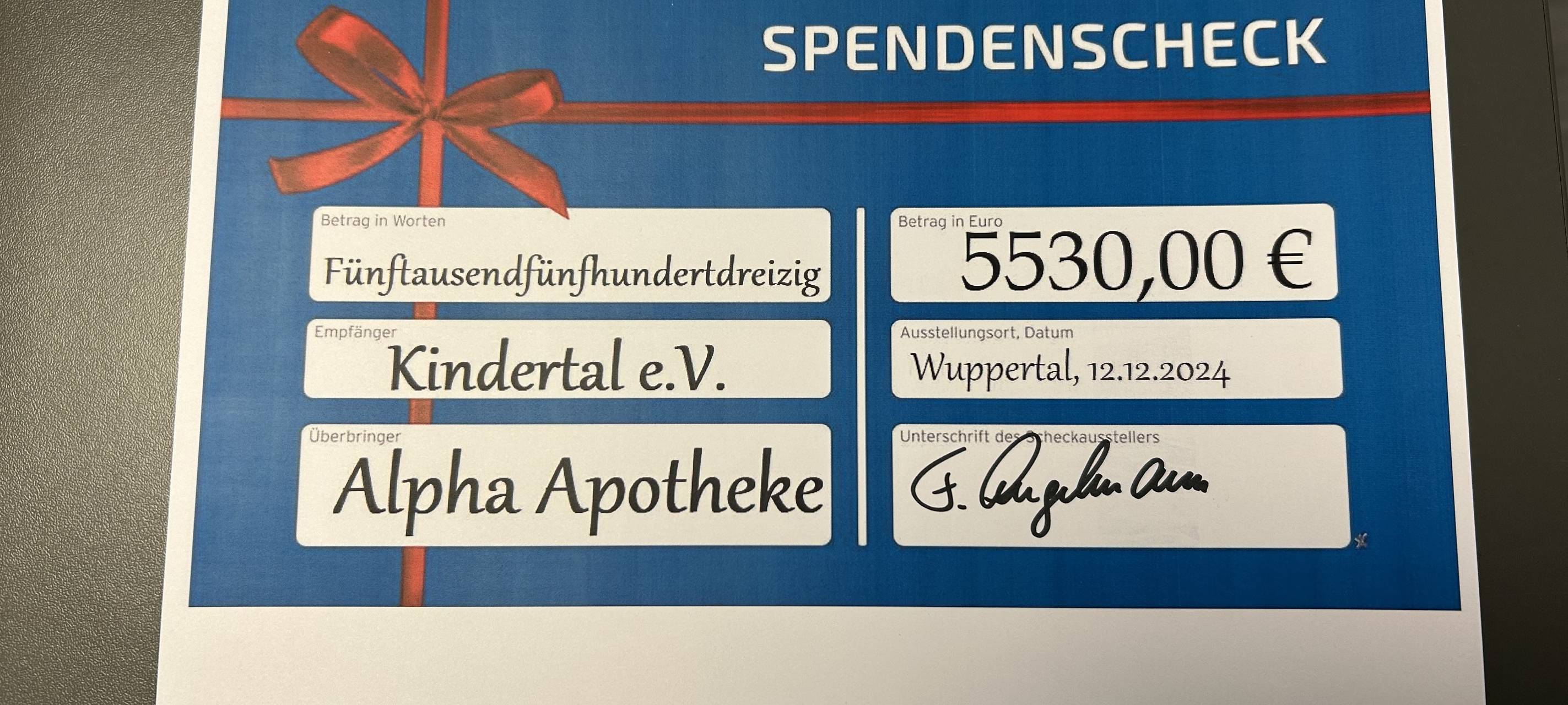 Alpha-Apotheke spendet 5.500 Euro