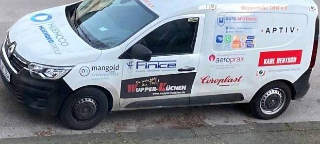 Ein Lieferfahrzeug der Wuppertaler Tafel