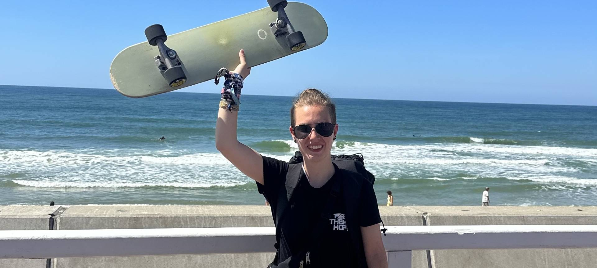 Auf dem Skateboard von hier bis Sylt: Mia Djuric