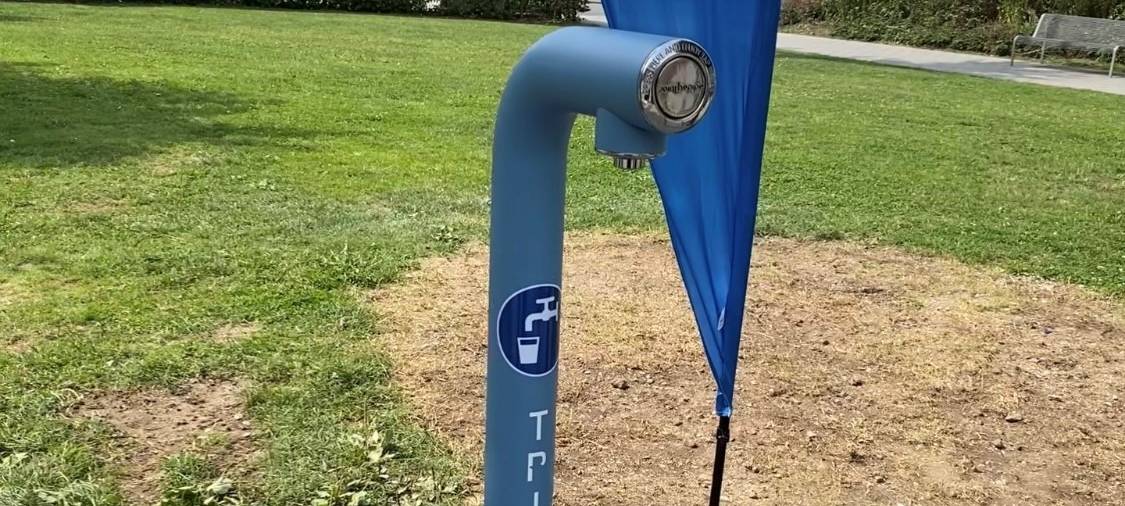 Neuer Trinkwasserbrunnen im Bayer-Park in Heckinghausen