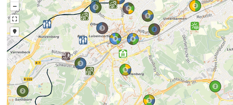 Neu Karte zu Klimaorten in Wuppertal
