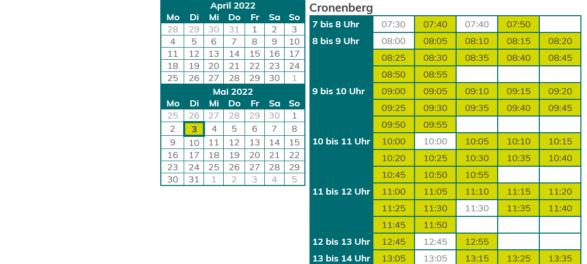Termine für Bürgerbüro Cronenberg