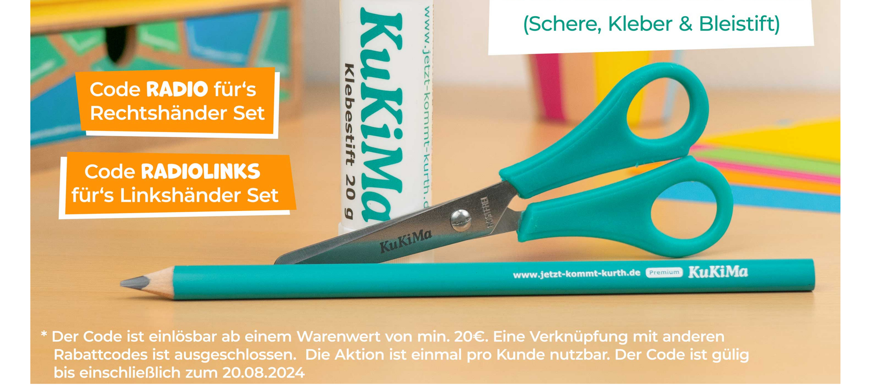 Schulstarter-Set (Bleistift, Schere und Klebestift) von "Jetzt kommt Kurth"